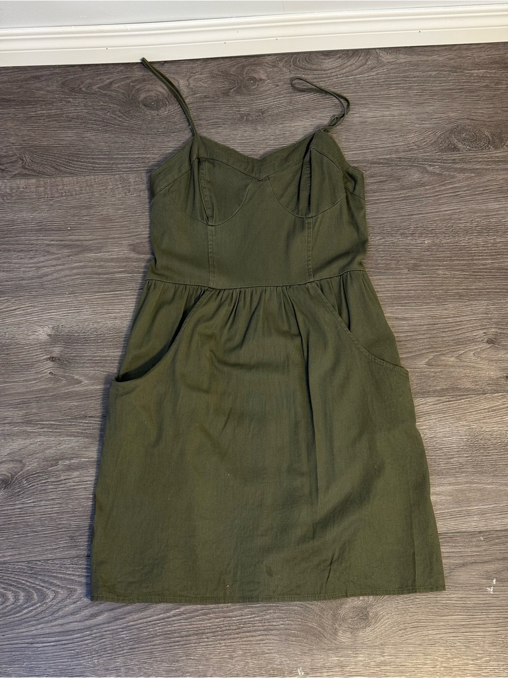 Mossimo Supply Co. Olive Green Pocket Mini Dress Size Small
